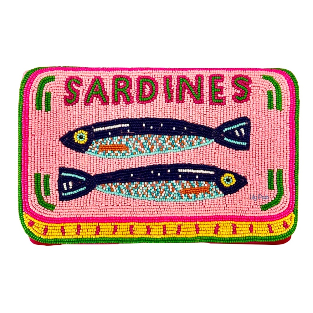 Colorful Beaded Sardines Crossbody Bag